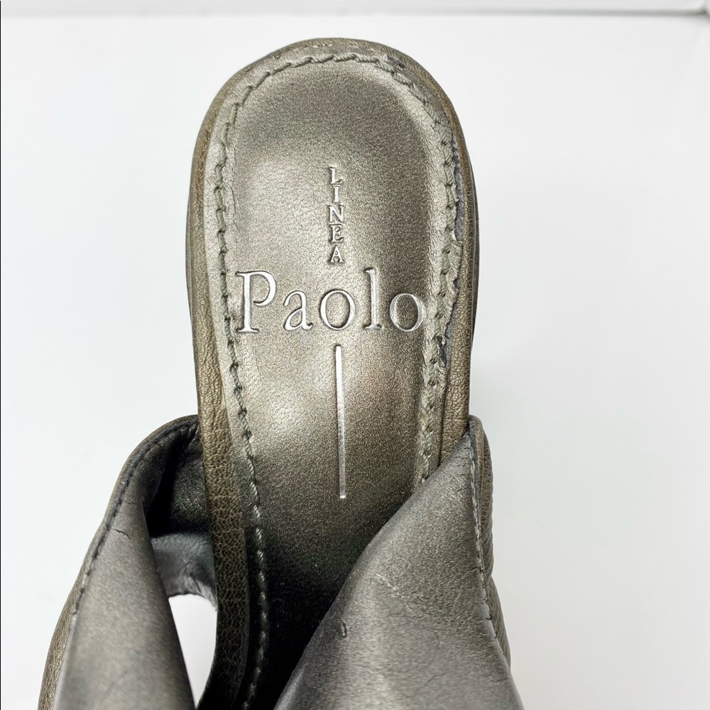 Linea Paolo Ruched Leather Wrapped Sandals - Picture 8 of 8